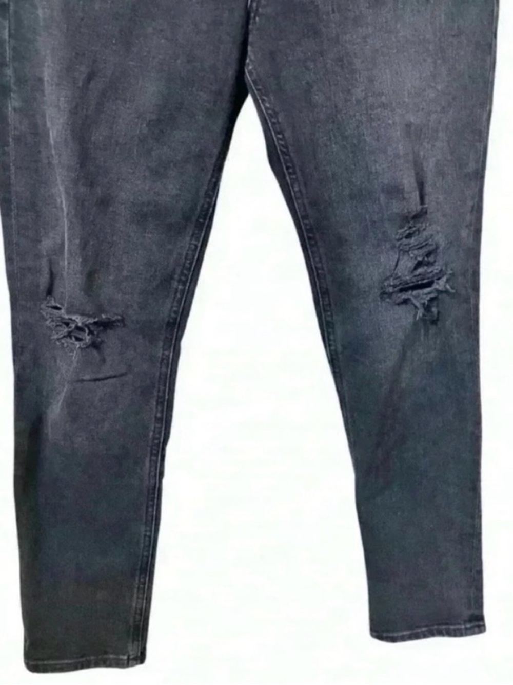 Agolde Jeans Nico Slim Fit Black Distressed High Rise Jeans - Picture 3 of 7
